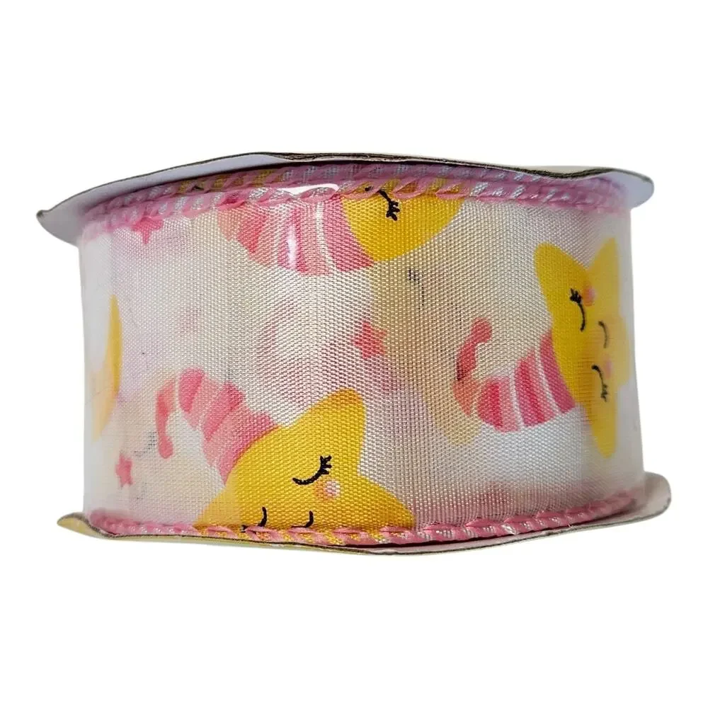 Baby Girl Shower Ribbon & Confetti 6 Rolls Ribbon & 3 Bags of Confetti